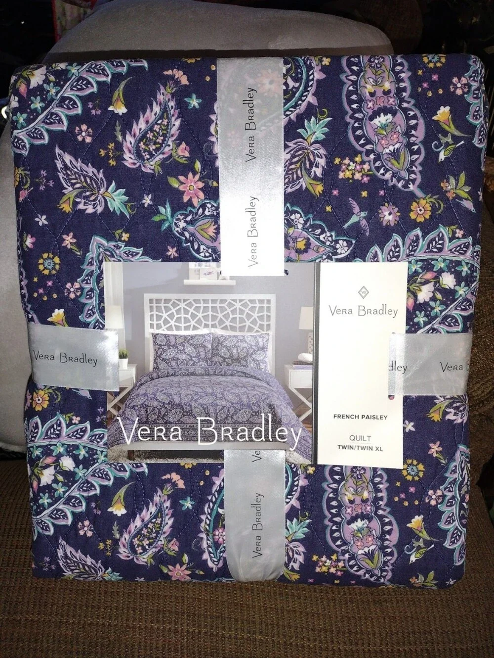 Vera Bradley Purple French Paisley Twin/Twin XL Quilt